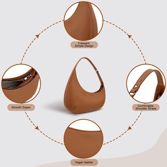 Small Shoulder Bag for Women - Lightweight Vegan Leather Evening Purse, Trendy D - Picture 6 of 7